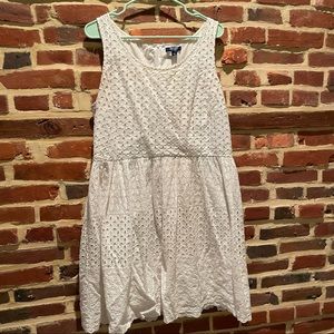 Old Navy White Eyelet Dress, V neck